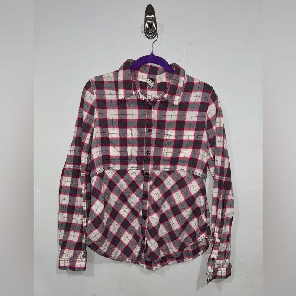 We The Free Plaid Button Down Shirt Women's Medium